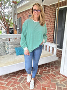 Debbie Faye Stripe Long Sleeve Top - Green - Jimberly's Boutique - Olive Branch - Mississippi