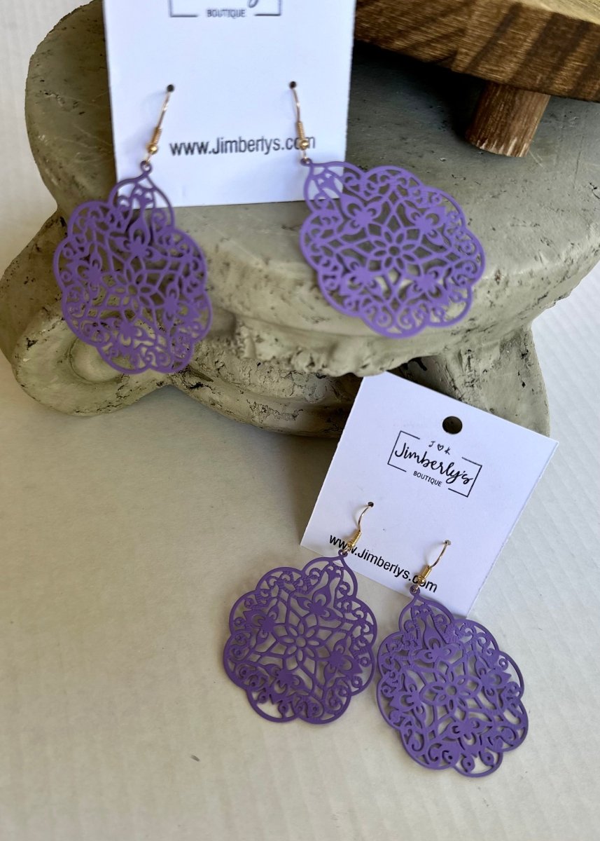 Delicate Purple Earrings - earrings -Jimberly's Boutique-Olive Branch-Mississippi