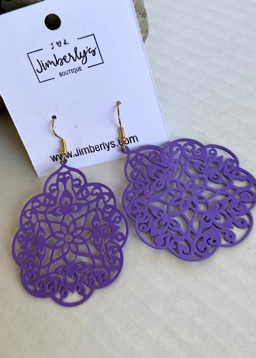 Delicate Purple Earrings - earrings -Jimberly's Boutique-Olive Branch-Mississippi