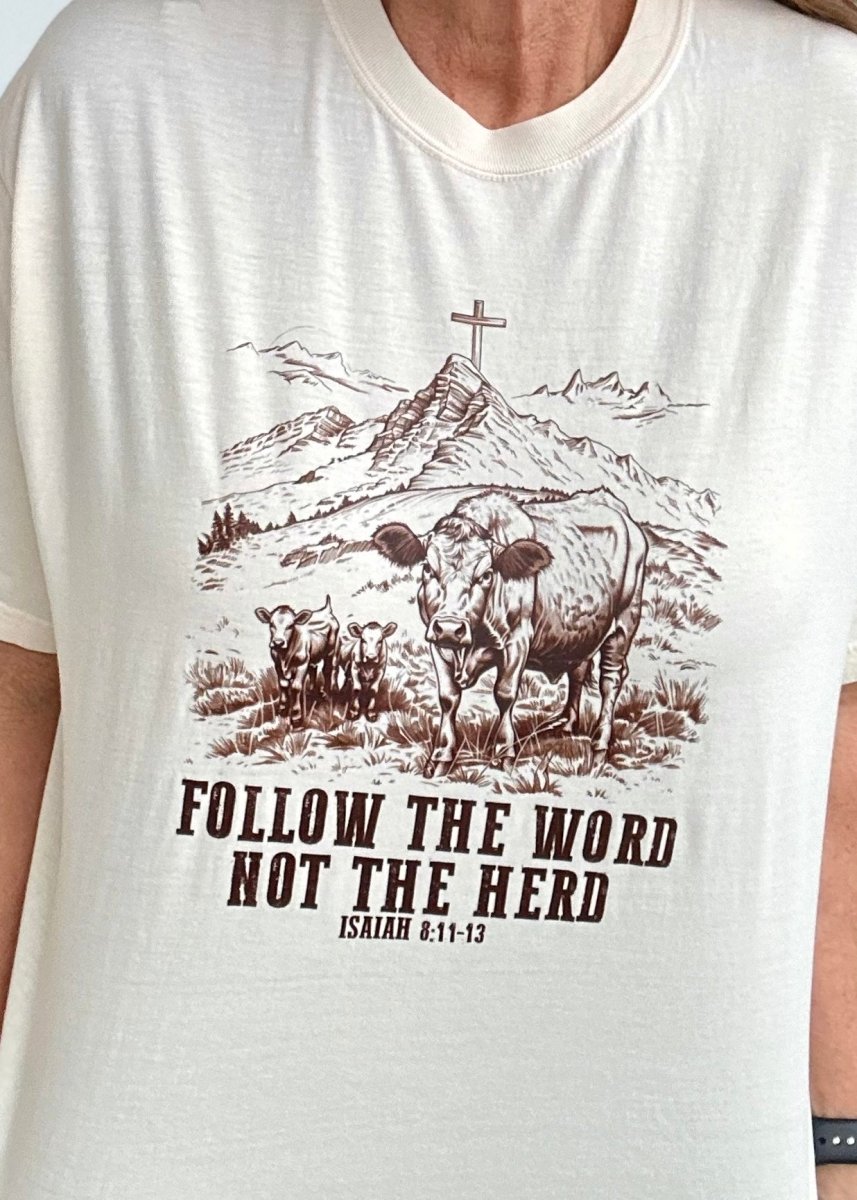 Follow The Word, Not The Herd | Comfort Colors Tee - Comfort Colors Graphic Tee -Jimberly's Boutique-Olive Branch-Mississippi