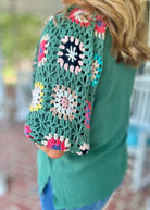 Forest Green Crochet Sleeve Top | Umgee - Umgee Top - Jimberly's Boutique - Olive Branch - Mississippi