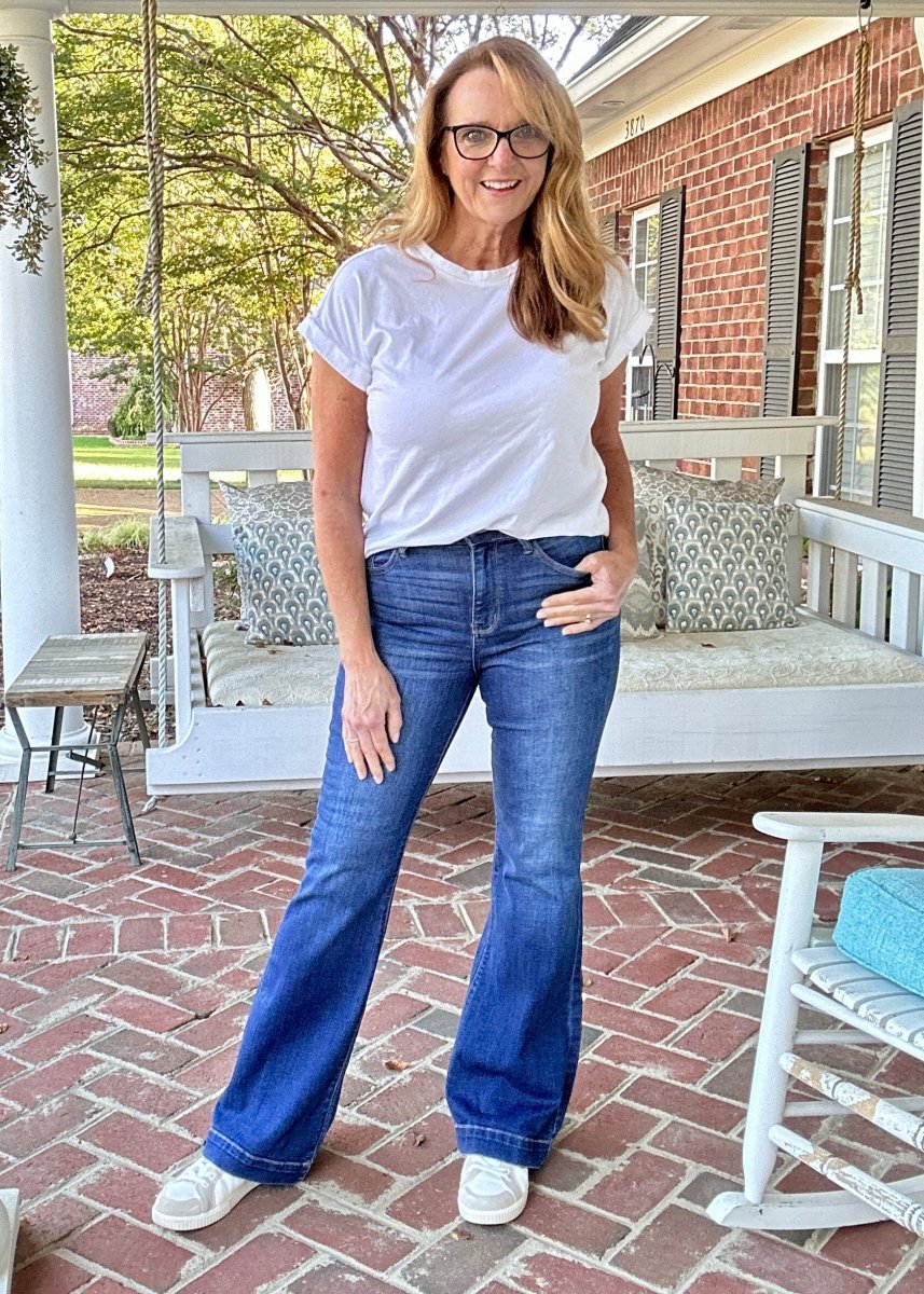 Forest | Judy Blue Jeans | Mid Wash | Wide Hem Flares - jeans - Jimberly's Boutique - Olive Branch - Mississippi