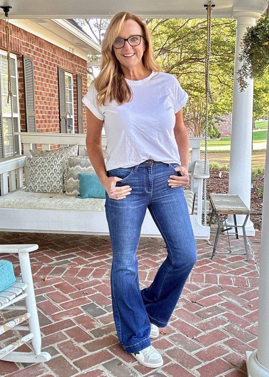 Forest | Judy Blue Jeans | Mid Wash | Wide Hem Flares - jeans - Jimberly's Boutique - Olive Branch - Mississippi