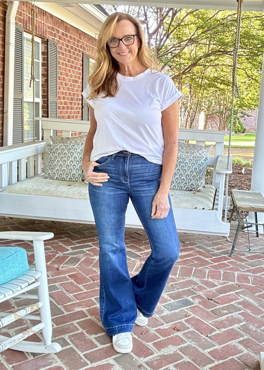 Forest | Judy Blue Jeans | Mid Wash | Wide Hem Flares - jeans - Jimberly's Boutique - Olive Branch - Mississippi