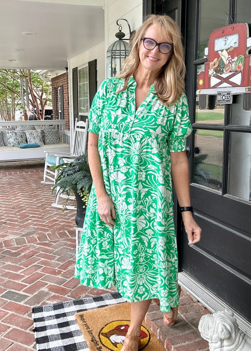 Green Floral Midi Dress | Umgee - Casual Dress - Jimberly's Boutique - Olive Branch - Mississippi