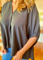 Gretchen V Neck Top - Black | Zenana - Shirts & Tops - Jimberly's Boutique - Olive Branch - Mississippi