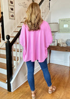 Gretchen V Neck Top - Candy Pink | Zenana - Shirts & Tops - Jimberly's Boutique - Olive Branch - Mississippi