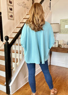 Gretchen V Neck Top - Dusty Teal | Zenana - Shirts & Tops - Jimberly's Boutique - Olive Branch - Mississippi