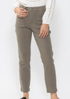 Hancock High Waisted Olive Utility Slim Fit | Judy Blue Jeans - jeans - Jimberly's Boutique - Olive Branch - Mississippi