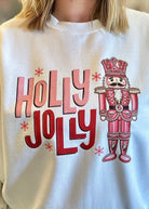 Holly Jolly Nutcracker Sweatshirt - White - Graphic Sweatshirt - Jimberly's Boutique - Olive Branch - Mississippi