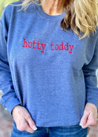 Hotty Toddy Embroidered Sweatshirt - Navy Heather w/Red - sweatshirt - Jimberly's Boutique - Olive Branch - Mississippi