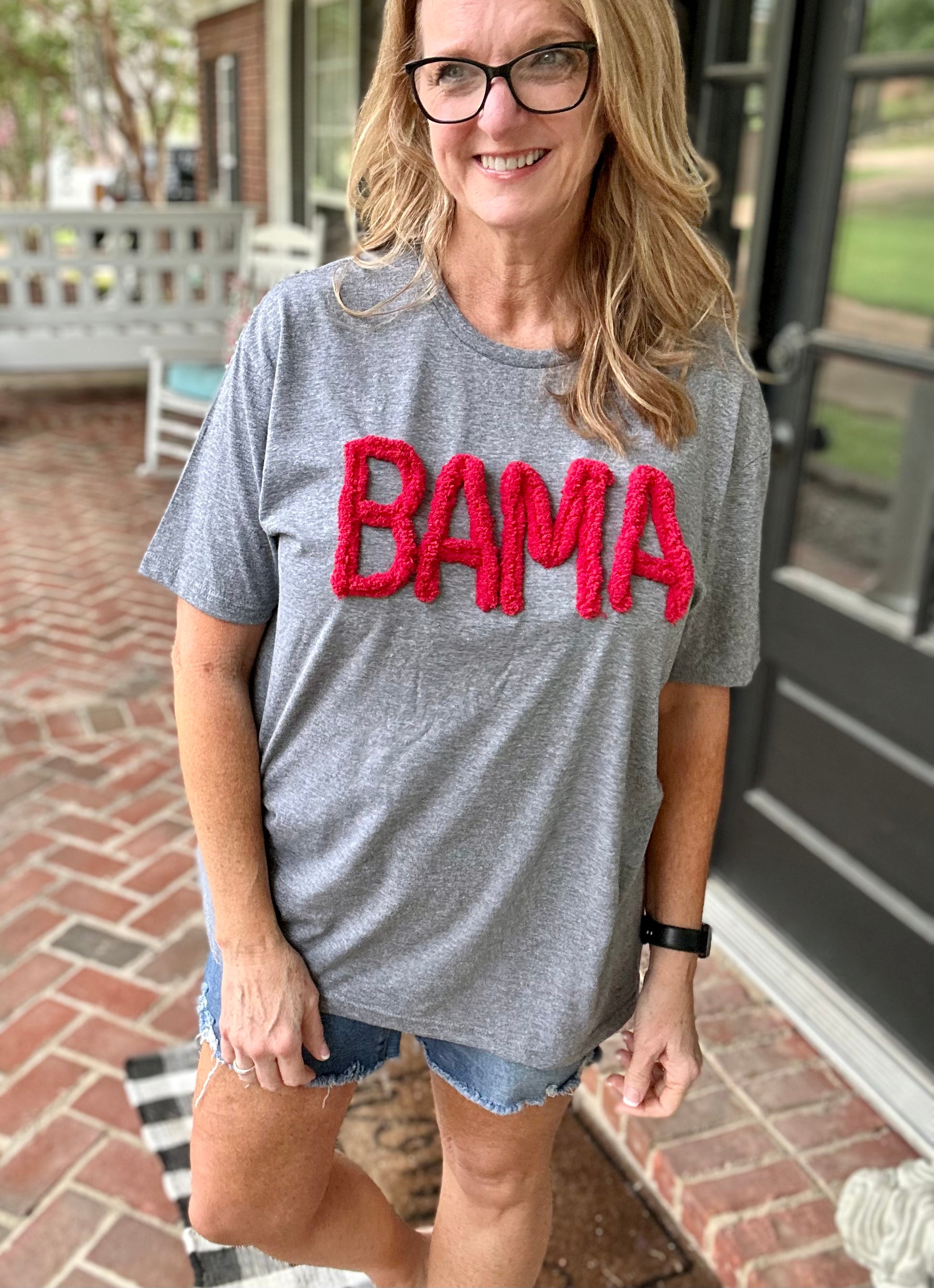 BAMA Chenille Applique' Tee - -Jimberly's Boutique-Olive Branch-Mississippi