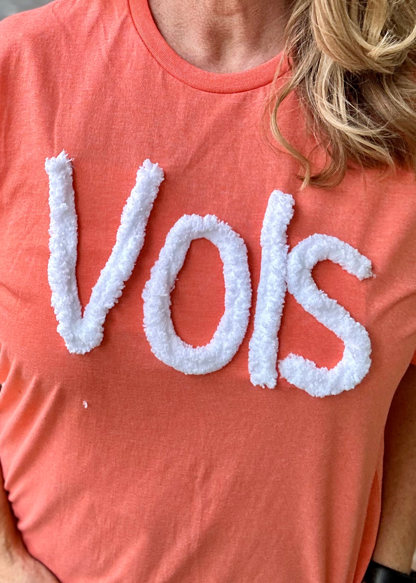 Vols Chenille Applique' Tshirt - -Jimberly's Boutique-Olive Branch-Mississippi