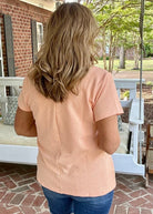 Jacie Short Sleeve Top - Apricot - Casual Top -Jimberly's Boutique-Olive Branch-Mississippi