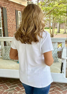 Jacie Short Sleeve Top - Off White - Casual Top -Jimberly's Boutique-Olive Branch-Mississippi