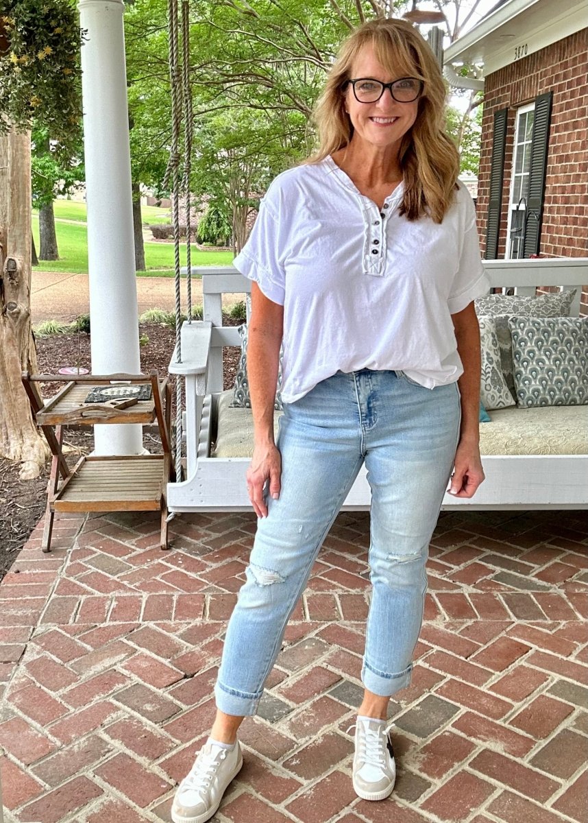 Judy Blue Jean | Gulfport | Americana Flag | Boyfriend Jeans - Judy Blue Jeans -Jimberly's Boutique-Olive Branch-Mississippi