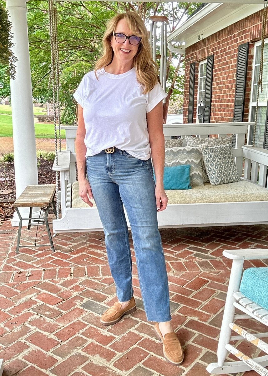 Judy Blue Jeans | Amory | Mid Rise | Tummy Control | Straight Leg | Med Wash - jeans - Jimberly's Boutique - Olive Branch - Mississippi