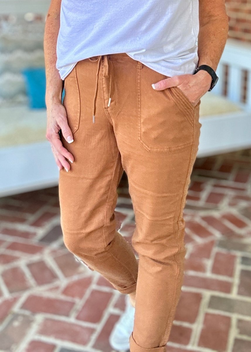 Judy Blue Jogger | High Waist | Camel - Judy Blue Joggers - Jimberly's Boutique - Olive Branch - Mississippi