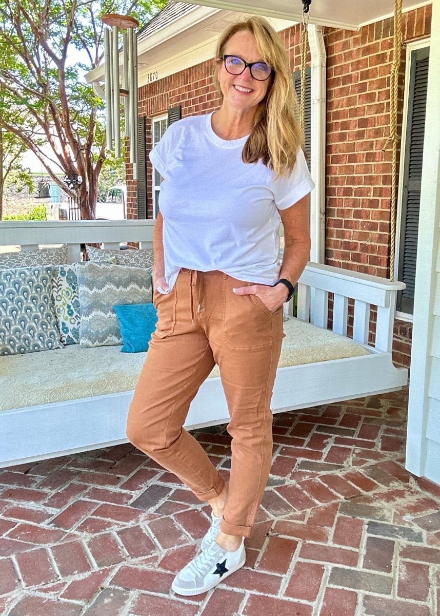 Judy Blue Jogger | High Waist | Camel - Judy Blue Joggers - Jimberly's Boutique - Olive Branch - Mississippi