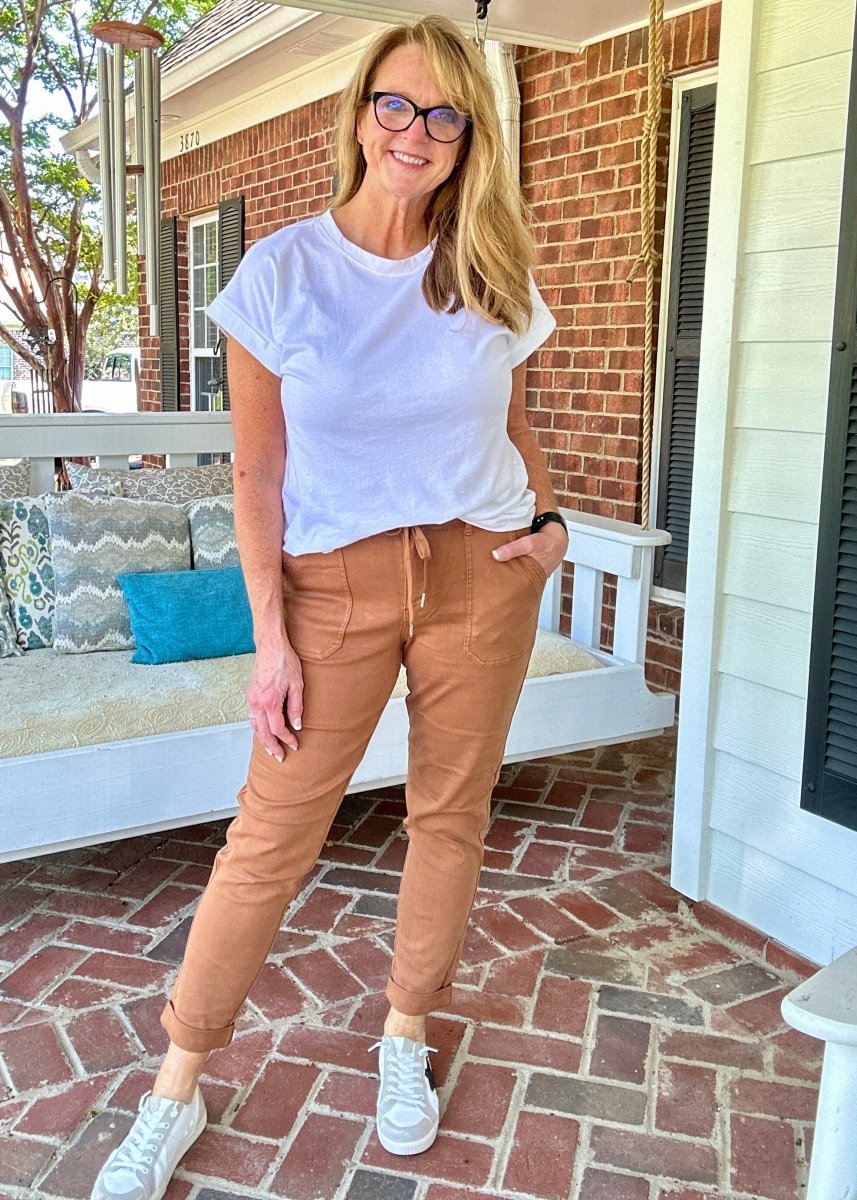 Judy Blue Jogger | High Waist | Camel - Judy Blue Joggers - Jimberly's Boutique - Olive Branch - Mississippi