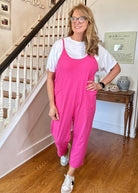 Julia Spaghetti Strap Pocketed Jumpsuit - Hot Pink | Zenana - jumpsuit - Jimberly's Boutique - Olive Branch - Mississippi