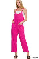 Julia Spaghetti Strap Pocketed Jumpsuit - Hot Pink | Zenana - jumpsuit - Jimberly's Boutique - Olive Branch - Mississippi