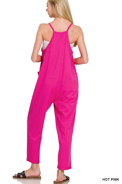 Julia Spaghetti Strap Pocketed Jumpsuit - Hot Pink | Zenana - jumpsuit - Jimberly's Boutique - Olive Branch - Mississippi