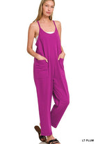 Julia Spaghetti Strap Pocketed Jumpsuit - Lt Plum | Zenana - jumpsuit - Jimberly's Boutique - Olive Branch - Mississippi