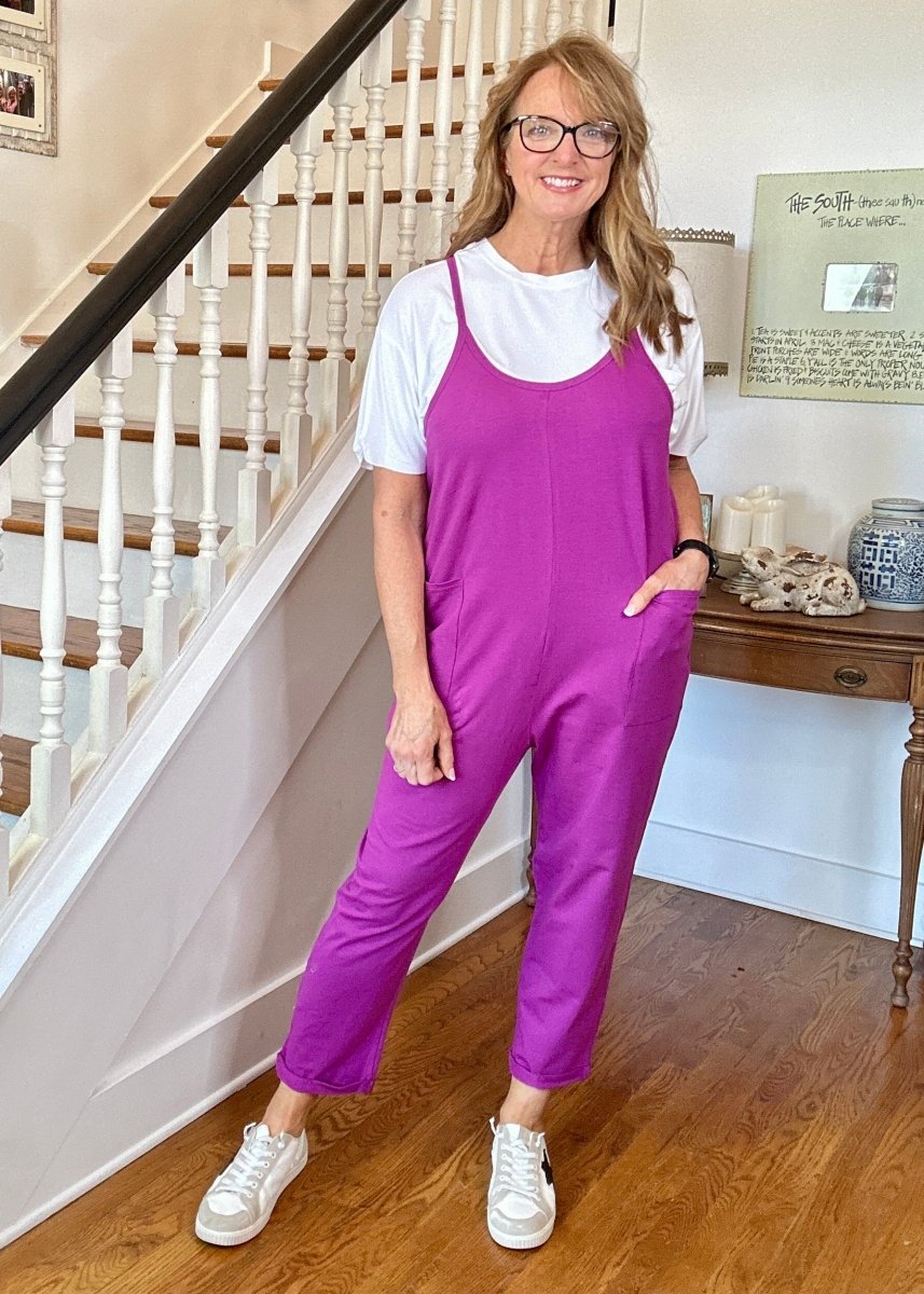 Julia Spaghetti Strap Pocketed Jumpsuit - Lt Plum | Zenana - jumpsuit - Jimberly's Boutique - Olive Branch - Mississippi