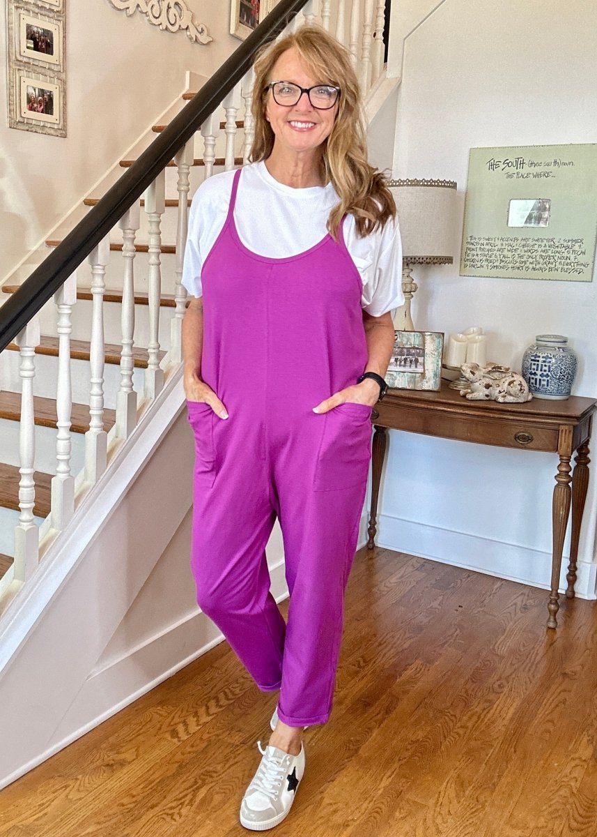 Julia Spaghetti Strap Pocketed Jumpsuit - Lt Plum | Zenana - jumpsuit - Jimberly's Boutique - Olive Branch - Mississippi