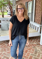 Kelly Basic V Neck Top - Black | Umgee - Casual Top - Jimberly's Boutique - Olive Branch - Mississippi