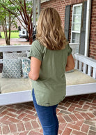 Kelly Basic V Neck Top - Sage | Umgee - Casual Top - Jimberly's Boutique - Olive Branch - Mississippi