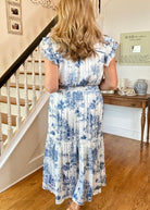 Landscape Midi Dress - Blue | Umgee Lurex Midi Dress - Umgee Dress - Jimberly's Boutique - Olive Branch - Mississippi