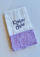 Lavender Splatter Embroidered Burp Cloth - Jimberly's Boutique - Olive Branch - Mississippi