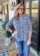 Lizzy Royal Multi Wrinkle Free Top | Dear Scarlett - Casual Top - Jimberly's Boutique - Olive Branch - Mississippi