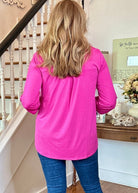 Lizzy Solid Top - Magenta | Dear Scarlett - Dear Scarlett Wrinkle Free Top - Jimberly's Boutique - Olive Branch - Mississippi