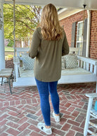 Lizzy Wrinkle Free Top - Olive | Dear Scarlett - Casual Top - Jimberly's Boutique - Olive Branch - Mississippi