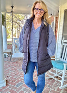 Long Hooded Puffer Vest - Black - Puffer vest - Jimberly's Boutique - Olive Branch - Mississippi