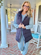 Long Hooded Puffer Vest - Black - Puffer vest - Jimberly's Boutique - Olive Branch - Mississippi