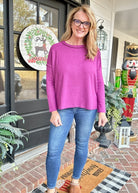 Lori Ribbed Hi Low Sweater - Lt Plum - Casual Top - Jimberly's Boutique - Olive Branch - Mississippi