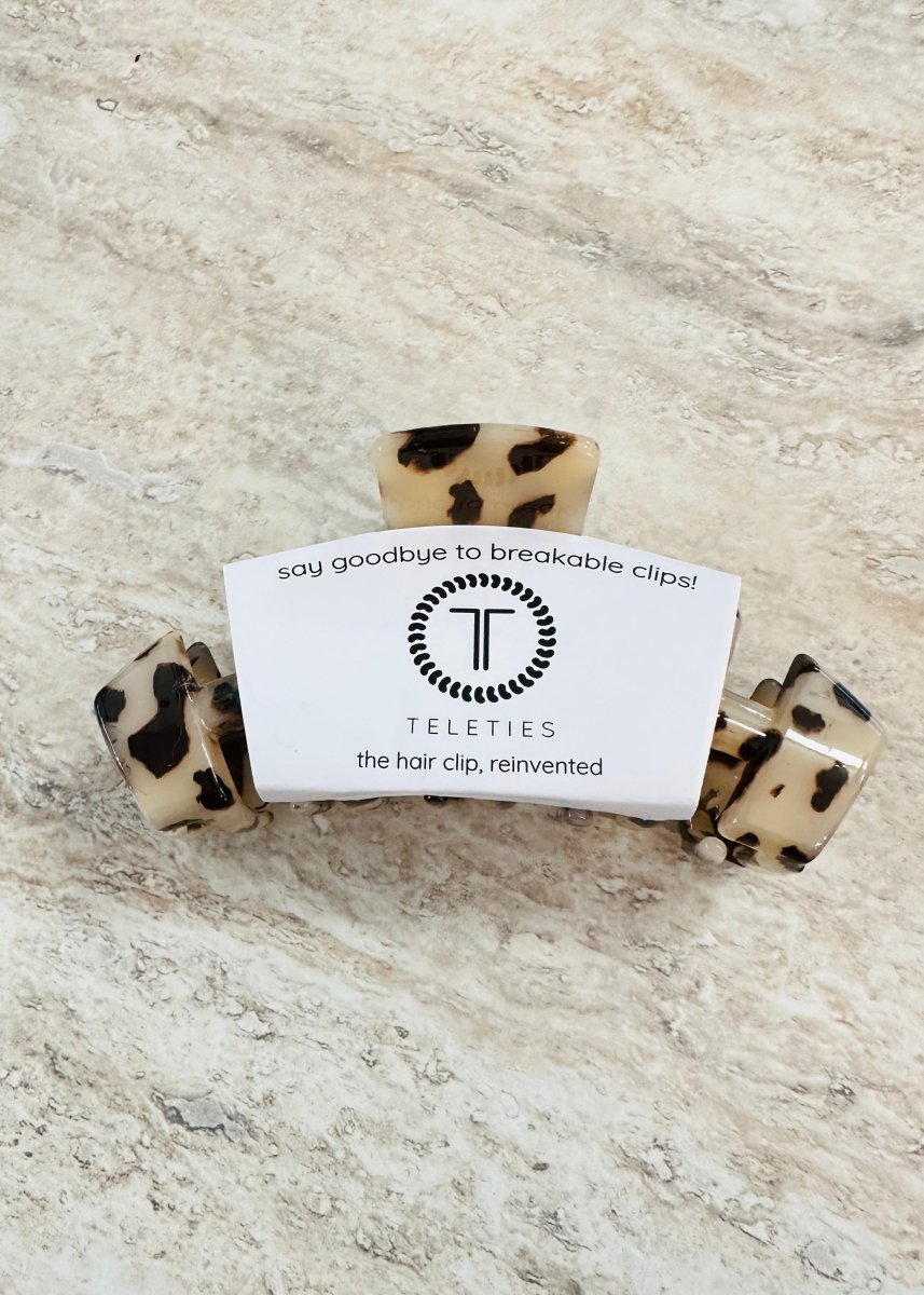 Medium Hair Clip | Classic | Blonde Tortoise | Teleties - Teletie Classic Hair Clip - Jimberly's Boutique - Olive Branch - Mississippi