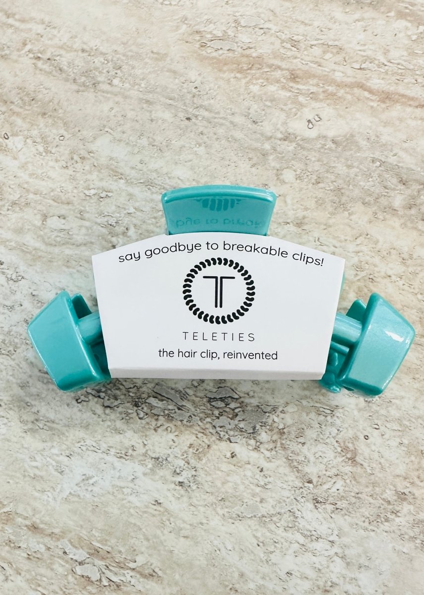 Medium Hair Clip | Classic | Totally Turquoise | Teleties - Teletie Classic Hair Clip - Jimberly's Boutique - Olive Branch - Mississippi