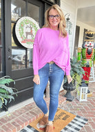 Melange Oversized Sweater - Bright Mauve - sweater - Jimberly's Boutique - Olive Branch - Mississippi