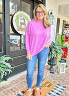 Melange Oversized Sweater - Bright Mauve - sweater - Jimberly's Boutique - Olive Branch - Mississippi