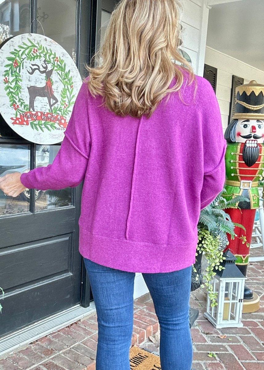 Melange Oversized Sweater - Lt Plum - sweater - Jimberly's Boutique - Olive Branch - Mississippi