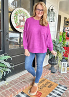 Melange Oversized Sweater - Lt Plum - sweater - Jimberly's Boutique - Olive Branch - Mississippi