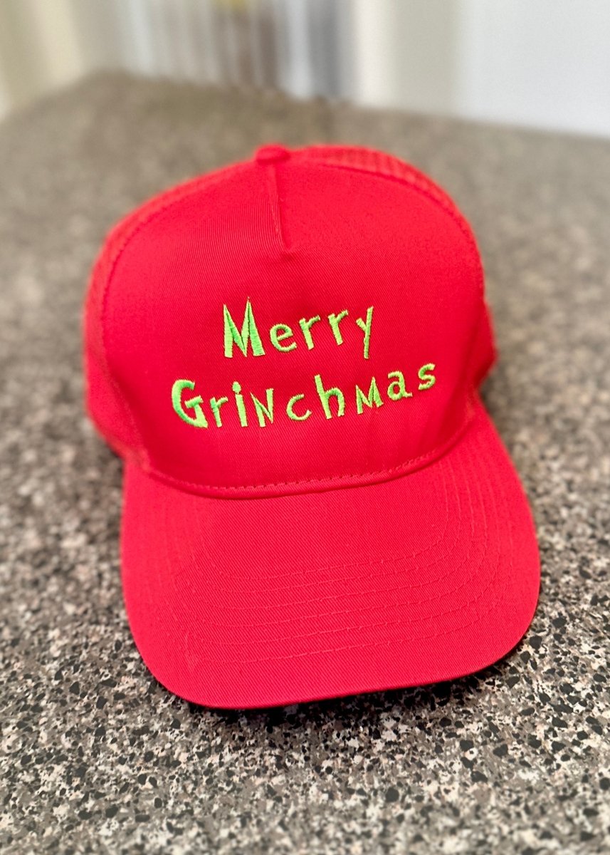 Merry Grinchmas Trucker Cap/Hat - Trucker Cap - Jimberly's Boutique - Olive Branch - Mississippi