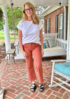 Mobile Acid Wash Straight Wide Pants - Rust - Jimberly's Boutique - Olive Branch - Mississippi