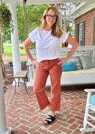 Mobile Acid Wash Straight Wide Pants - Rust - Jimberly's Boutique - Olive Branch - Mississippi