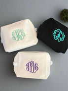 Monogrammed Waffle Weave Cosmetic Bag - cosmetic bag - Jimberly's Boutique - Olive Branch - Mississippi